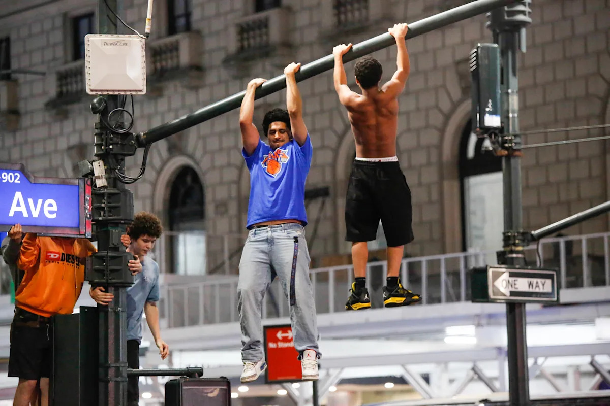 NYPD reports 63 people were arrested amid crowds celebrating Knicks' NBA title observed today